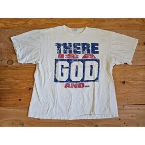 There Is A God Your Not Him Double Sided White T-shirt Sz 2XL 1990s